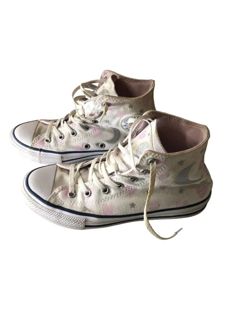 Converse Chuck Taylor All Star High GS 'My Wish' Sneakers White Hearts Girls 4